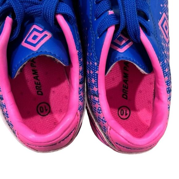 Dream Pairs Girls Kids Pink & Blue Lace Up Soccer Cleats. Size 10. - Picture 6 of 9